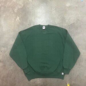 Vintage 90s USA made dark green men's Russell athletic crew neck sweatshirt
